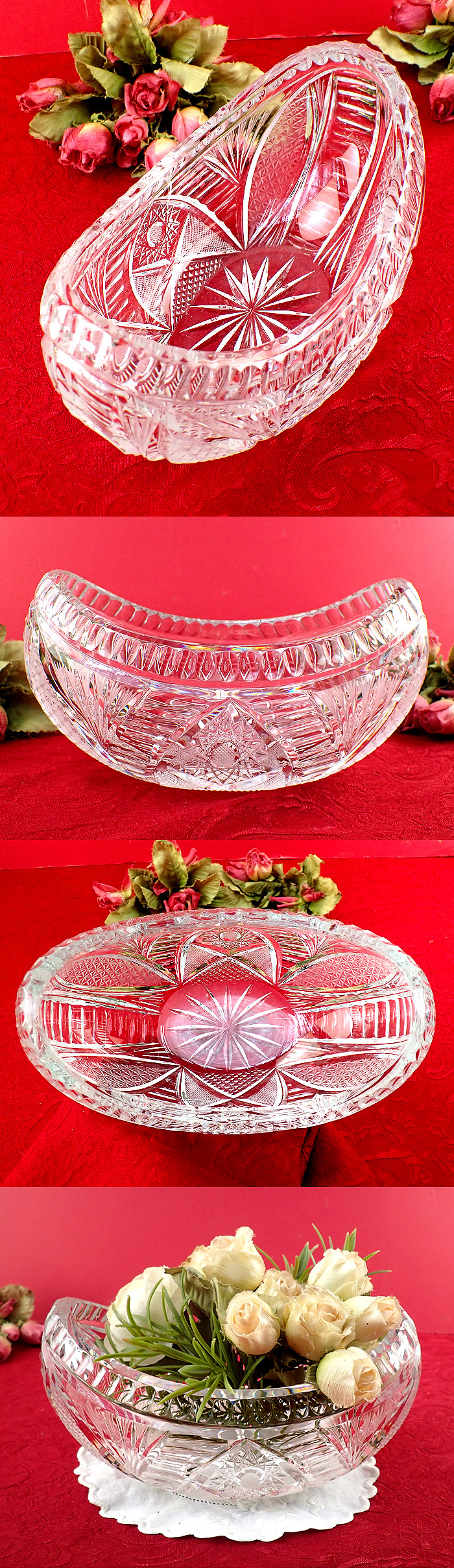 ガラスボウル 小物入れ 1656f glass アンティーク雑貨 イギリス インテリア雑貨 ポプリポット 置物 花器 英国 飾り 割引クーポン 花器